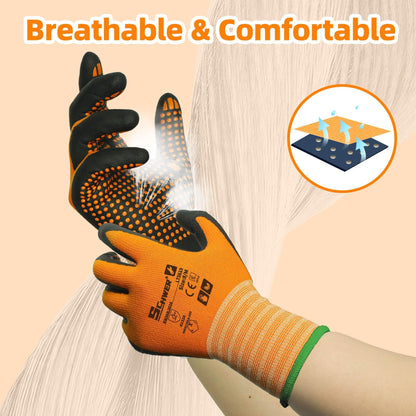 Schwer Work Gloves | Nitrile Grip, Touchscreen, 6 Pairs, LT5619