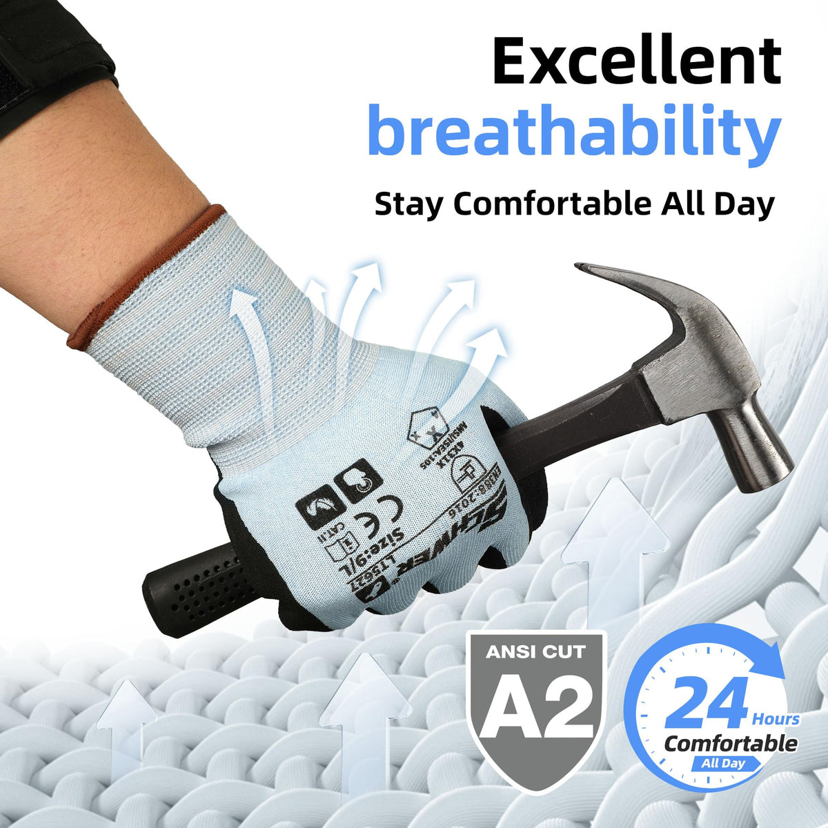 Schwer Work Gloves, Nitrile Grip, Touchscreen, 6 Pairs, LT5627 - product image 4