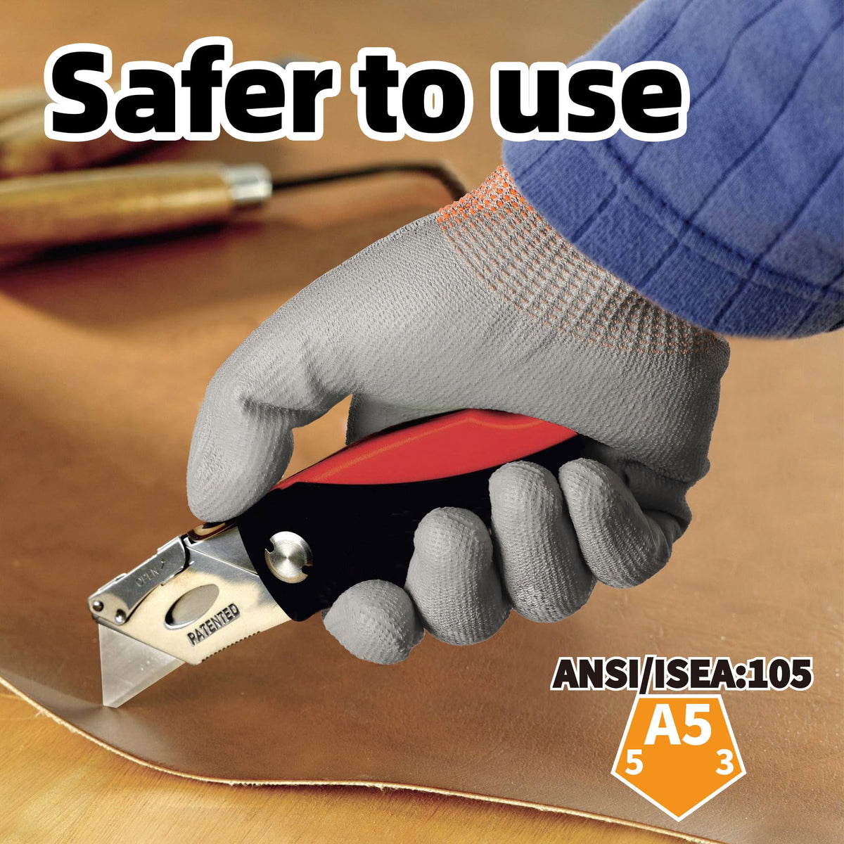 ANSI A5 Cut Resistant Gloves 13G PU Rough Coated CR3088