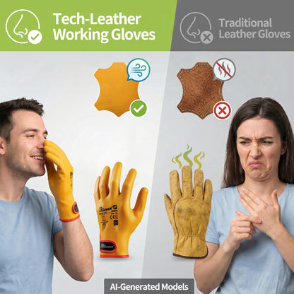 Schwer Tech-Leather Work Gloves | ANSI Level 4 Abrasion, Nitrile Foam, CR5630