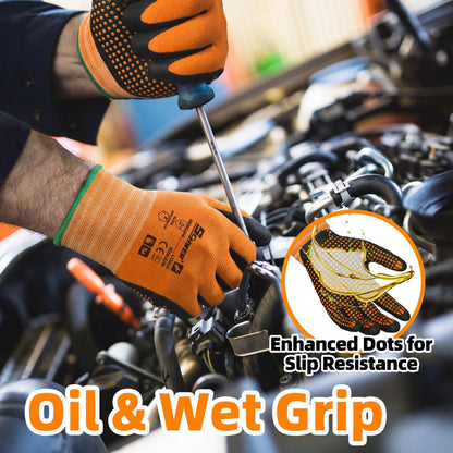 Schwer Work Gloves | Nitrile Grip, Touchscreen, 6 Pairs, LT5619