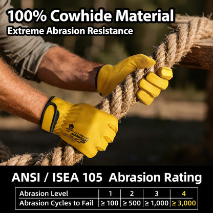 Schwer Leather Gardening Gloves, Cowhide, A9 Cut Resistant, PM3401 - product image 5