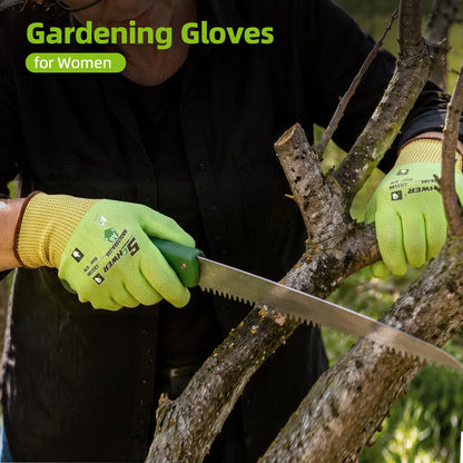 Schwer Cut Resistant Gloves | ANSI A6, PU Grip, Hi-Vis Yellow, 12 Pairs, CR3186