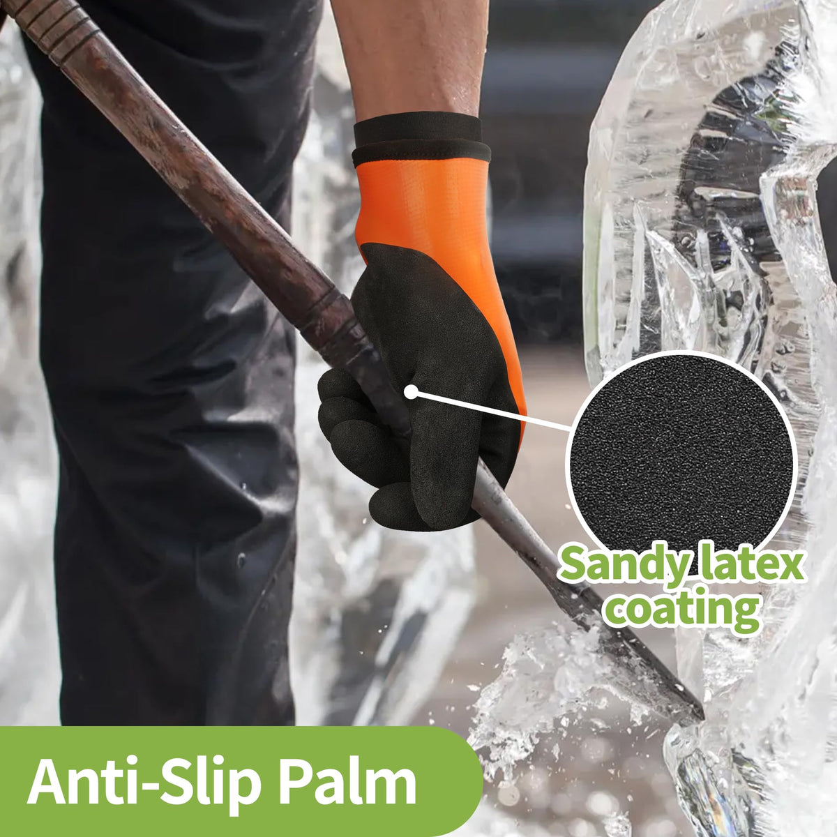Schwer Winter Waterproof Work Gloves | Latex Grip, 2Pairs, CR3302