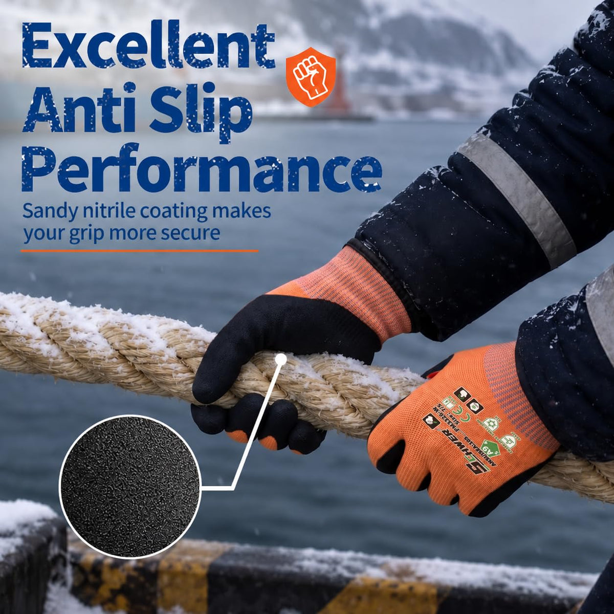 Schwer Winter Cut Resistant Gloves | ANSI A9, Nitrile Grip, Touchscreen, PM3326-W