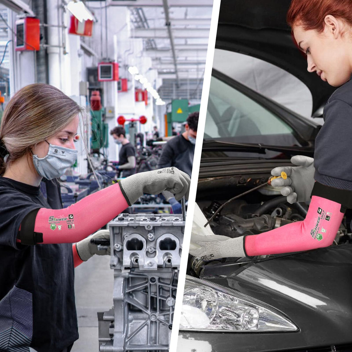 Schwer Air-Skin Cut Resistant Arm Sleeves, ANSI A6, UPF50+ Sun Protection, S901-P - product image 3