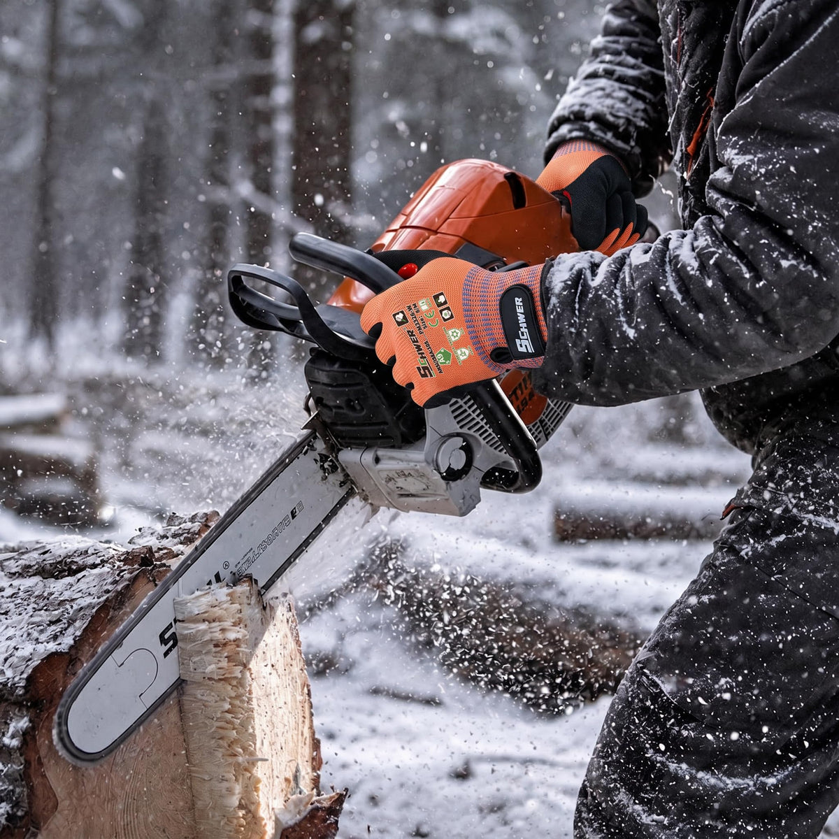 Schwer Winter Cut Resistant Gloves | ANSI A9, Nitrile Grip, Touchscreen, PM3326-W