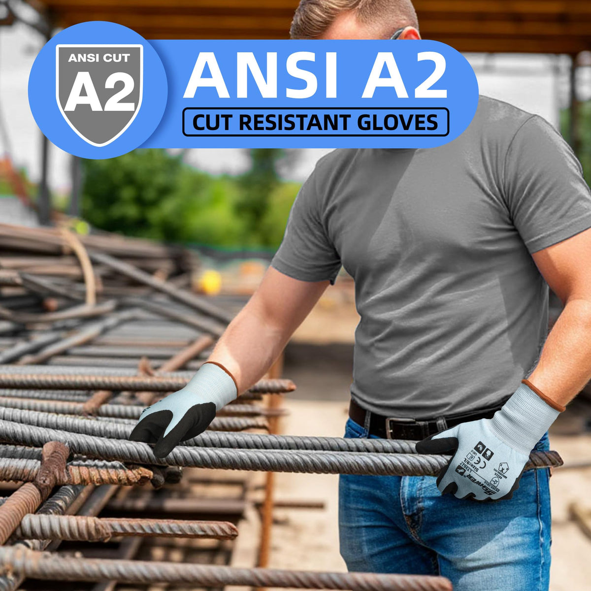 Schwer Work Gloves, Nitrile Grip, Touchscreen, 6 Pairs, LT5627 - product image 6