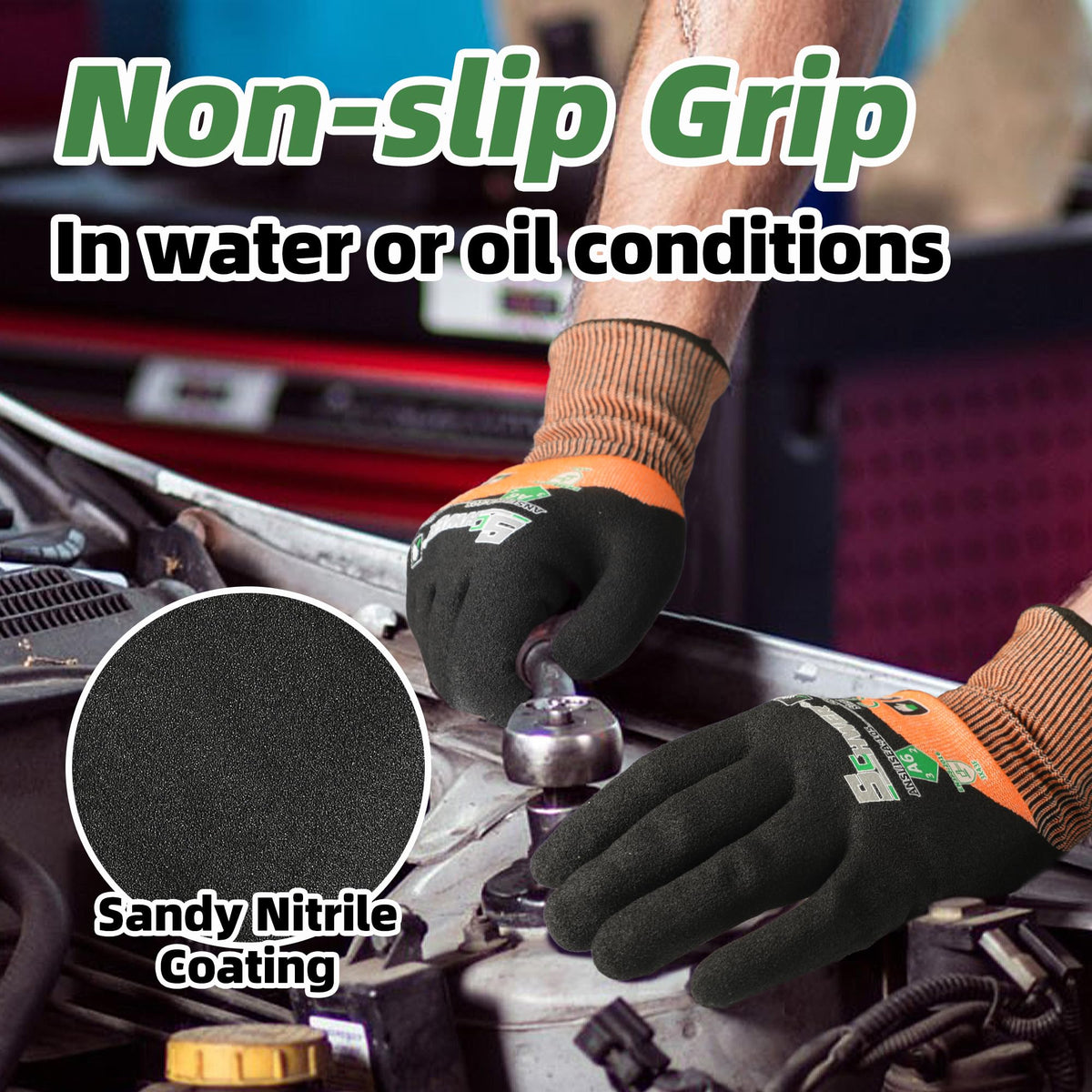 Schwer Cut Resistant Gloves, ANSI A6, Nitrile Grip, Touchscreen, CR3709 - product image 6