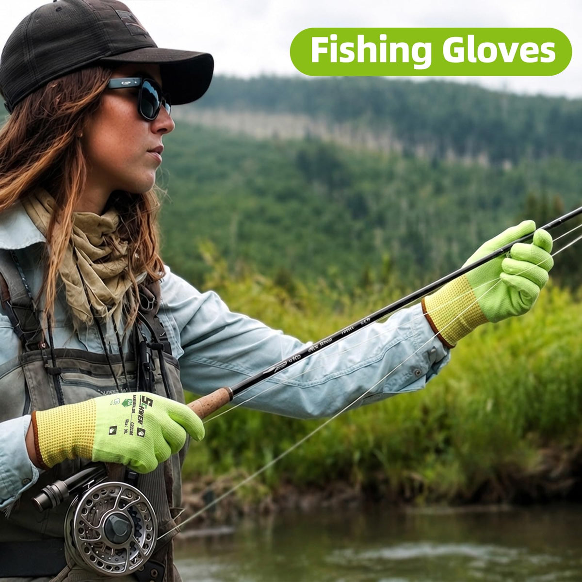 Schwer Cut Resistant Gloves | ANSI A6, PU Grip, Hi-Vis Yellow, 12 Pairs, CR3186