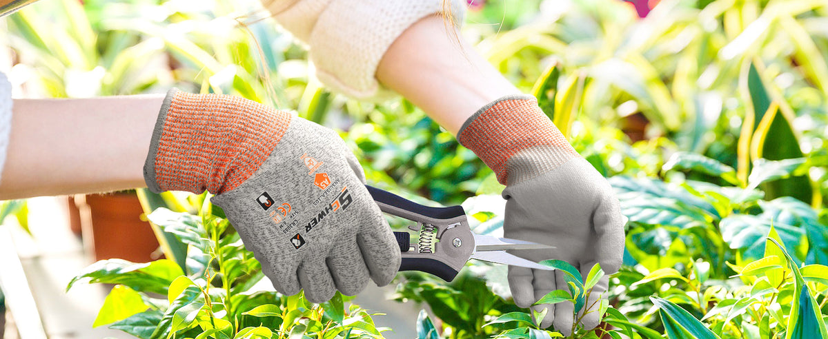 Guantes de trabajo resistentes a corte ANSI A4 con recubrimiento PU, CR13001 - Gardening