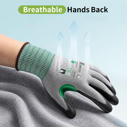 Schwer Cut Resistant Gloves | ANSI A6,13-Gauge,PU Grip,Touchscreen,12 Pairs,CR3099