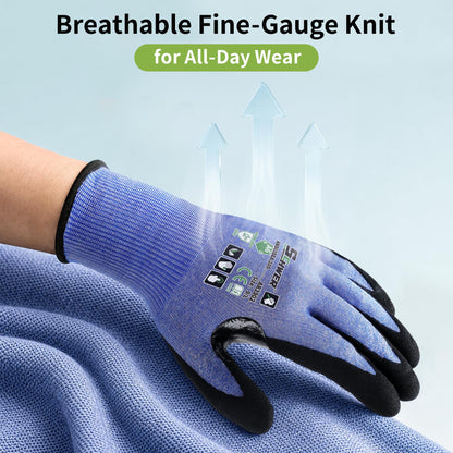 Schwer Air-Skin A6 Cut Resistant Work Gloves | 18-Gauge, Sandy Nitrile Grip, Touchscreen, Reinforced Thumb, AR3902