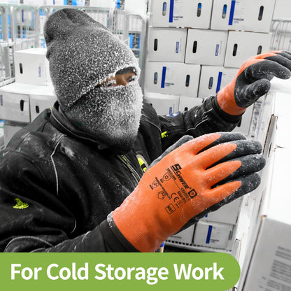 Schwer Winter Waterproof Work Gloves | Latex Grip, 2Pairs, CR3302