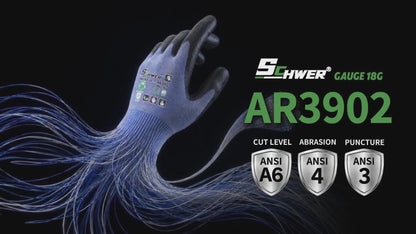 Schwer Air-Skin A6 Cut Resistant Work Gloves | 18-Gauge, Sandy Nitrile Grip, Touchscreen, Reinforced Thumb, AR3902