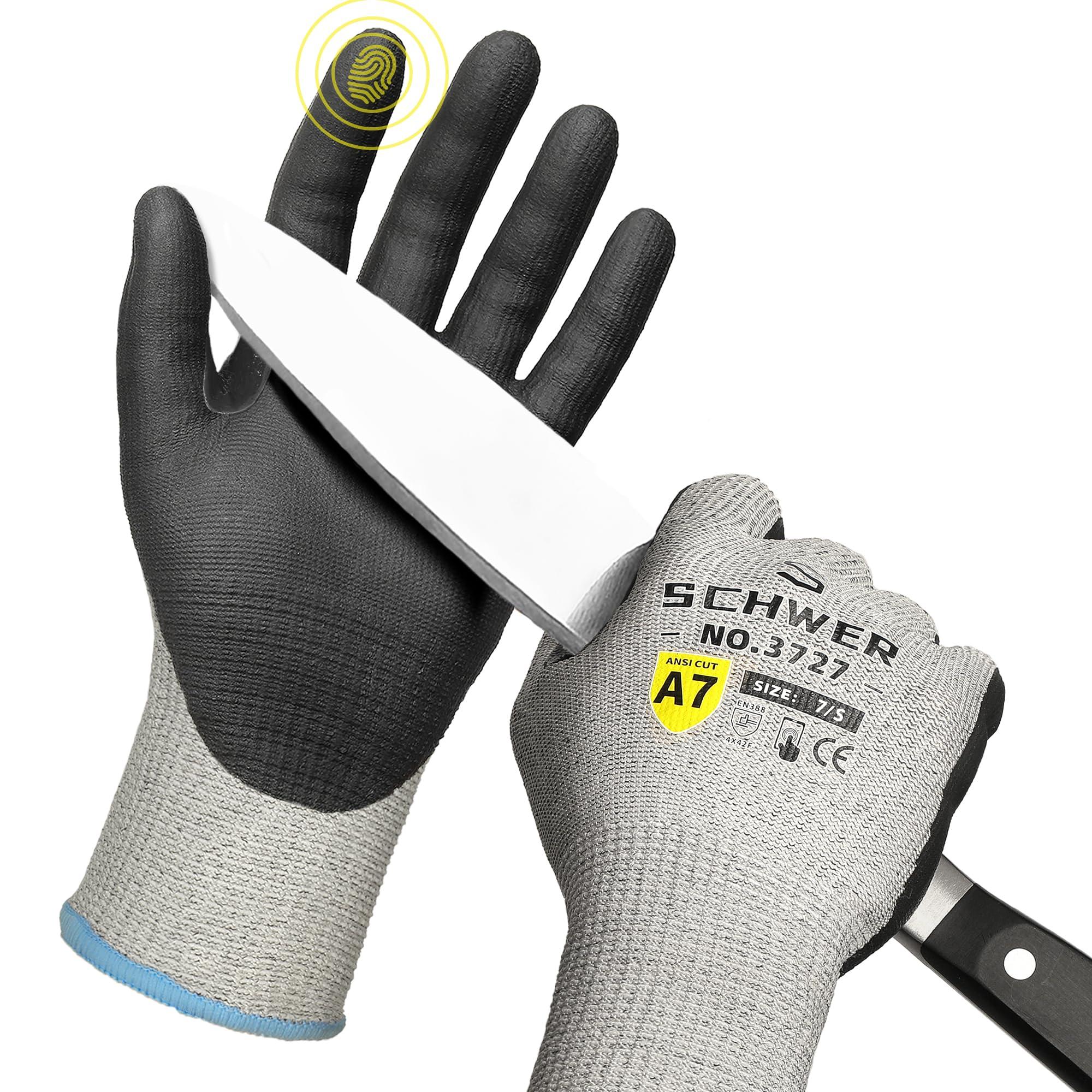 ANSI A7 Cut Resistant Gloves | Nitrile Coated & Touchscreen – Schwer
