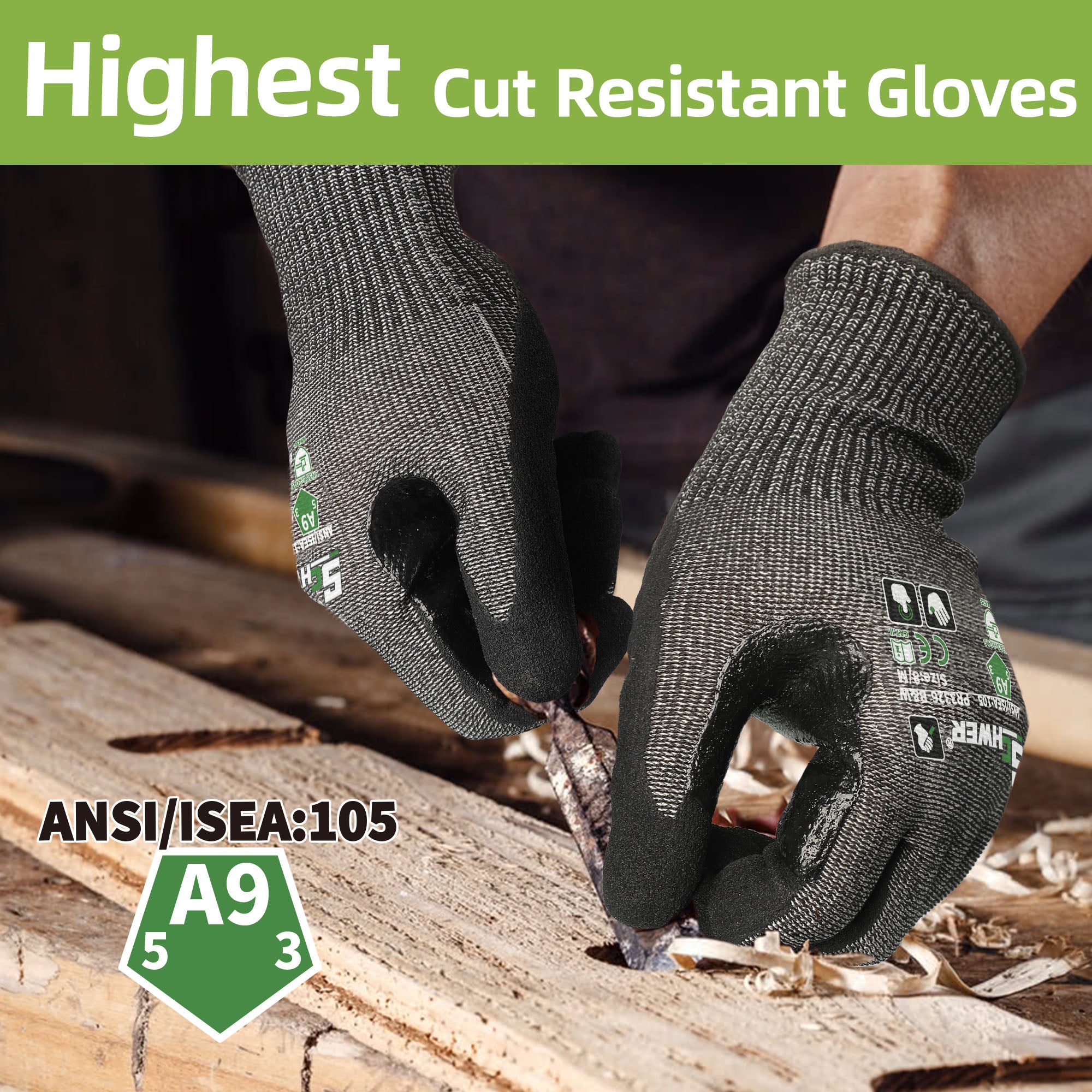 ProGuard-X ANSI A9 Cut Resistant Gloves | Nitrile Coated & Heavy