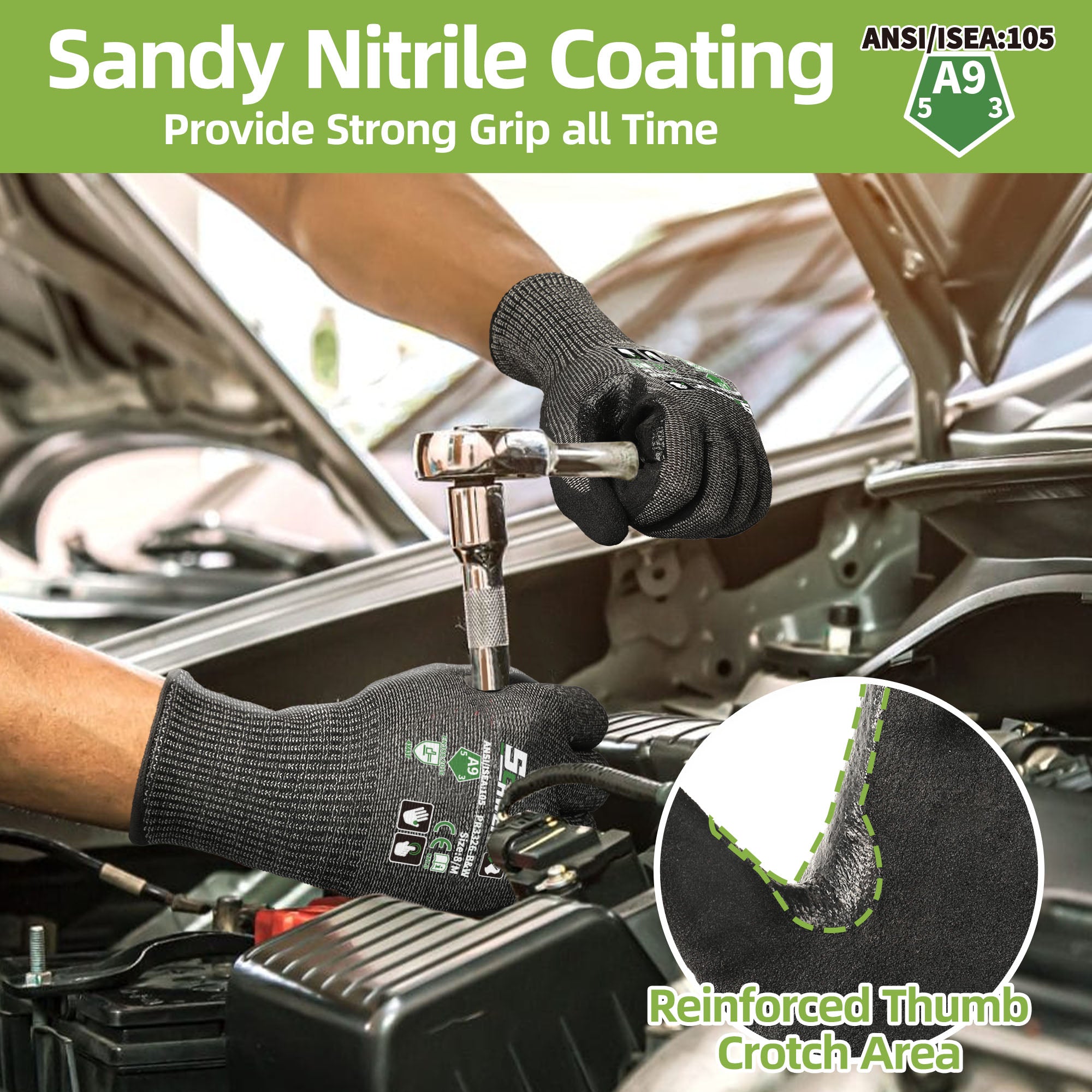 ProGuard-X ANSI A9 Cut Resistant Gloves | Nitrile Coated & Heavy