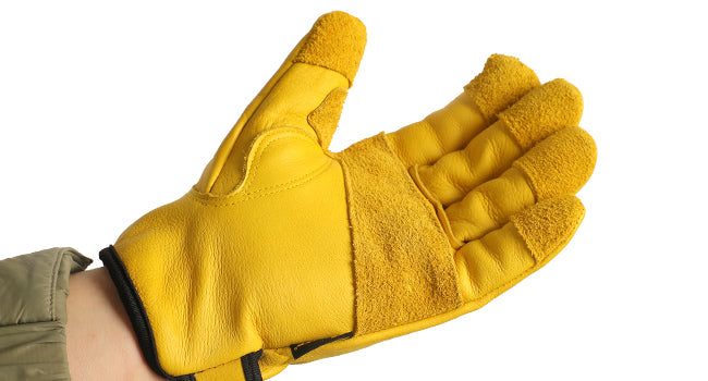 Yellow glove on a white background
