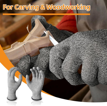 Cut resistant work gloves for carving and woodworking, protective PPE for hand safety